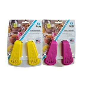 Hutzler Steep & Squeeze Tea Bag Holder & Squeezer BPA-Free 2 set's included